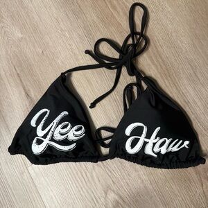 Born Dead Black Bikini Top with Yee Haw Print